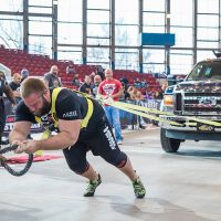 ASC Pro Strongman Spenser Remick pulling a truck competition