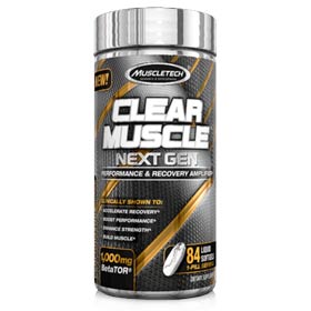 Muscle health supplement MuscleTech Clear Muscle Next Gen featuring the clinically proven ingredient myHMB