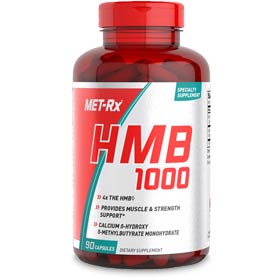 Sports Supplement MET-Rx HMB 1000 featuring the clinically proven ingredient myHMB