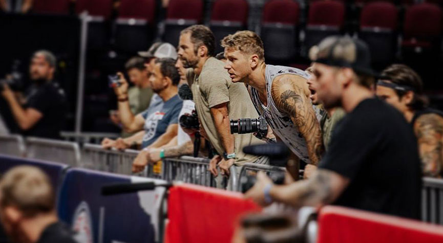 Invictus CrossFit Coach Bryce Smith at the CrossFit semifinals event in 2022